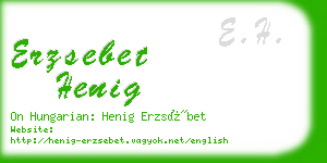 erzsebet henig business card